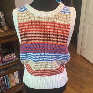 LOFT Multicolor Striped Sleeveless Top